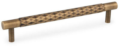 Diamond Cut Cabinet Handle - Antique Brass (Lacquered)