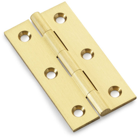 Small Cabinet Hinges - 64mm x 35mm - Satin Brass - Pair