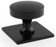 Bullion Cupboard Knob On Square Backplate - Matt Black