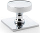 Bullion Cupboard Knob On Square Backplate - Polished Chrome