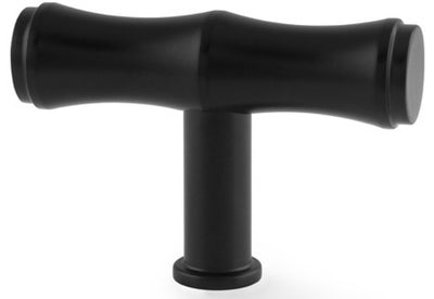 Crispin Bamboo T-bar Cupboard Knob - Matt Black