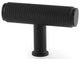 Crispin Knurled T-bar Cupboard Knob - Matt Black