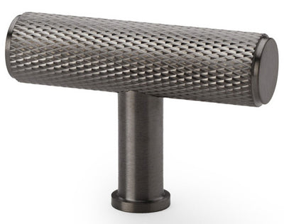 Crispin Knurled T-bar Cupboard Knob - Dark Bronze PVD