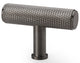 Crispin Knurled T-bar Cupboard Knob - Dark Bronze PVD