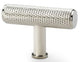 Crispin Knurled T-bar Cupboard Knob - Polished Nickel