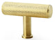 Crispin Knurled T-bar Cupboard Knob - Satin Brass PVD