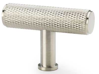 Crispin Knurled T-bar Cupboard Knob - Satin Nickel