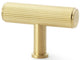 Crispin Reeded T-bar Cupboard Knob - Satin Brass PVD