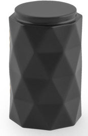 Diamond Cut Cylinder Cupboard Knob - Matt Black