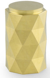 Diamond Cut Cylinder Cupboard Knob - Satin Brass PVD