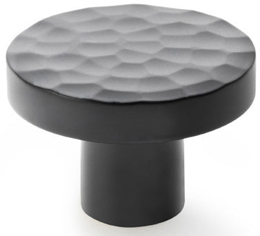 Hanover Hammered Cupboard Knob - Available In Two Sizes - Matt Black