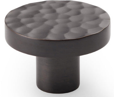Hanover Hammered Cupboard Knob - Available In Two Sizes - Dark Bronze