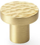 Hanover Hammered Cupboard Knob - Available In Two Sizes - Satin Brass