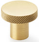 Hanover Knurled Circular Cupboard Knob - Available In Two Sizes - Satin Brass