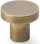 Hanover Plain Cupboard Knob - Available In Two Sizes - Antique Brass (Lacquered)