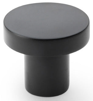Hanover Plain Cupboard Knob - Available In Two Sizes - Matt Black