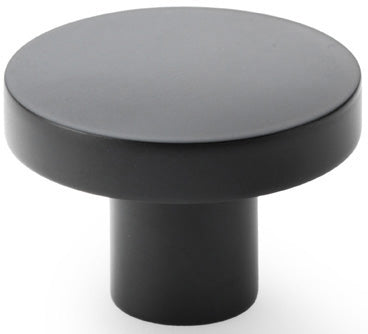 Hanover Plain Cupboard Knob - Available In Two Sizes - Matt Black