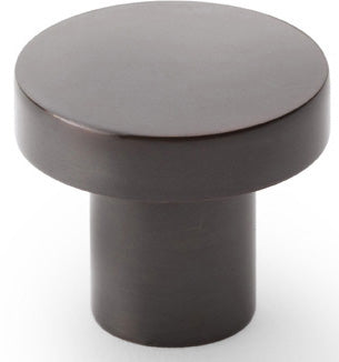 Hanover Plain Cupboard Knob - Available In Two Sizes - Dark Bronze