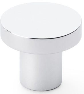 Hanover Plain Cupboard Knob - Available In Two Sizes - Polished Chrome