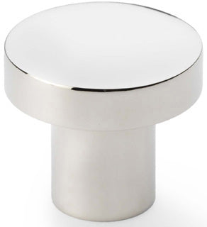 Hanover Plain Cupboard Knob - Available In Two Sizes - Polished Nickel