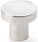 Hanover Plain Cupboard Knob - Available In Two Sizes - Polished Nickel
