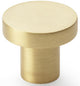 Hanover Plain Cupboard Knob - Available In Two Sizes - Satin Brass