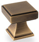 Jesper Square Cupboard Knob - Antique Brass (Lacquered)