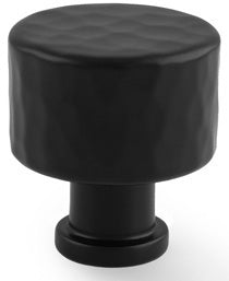 Leila Hammered Cupboard Knob - Available In Two Sizes - Matt Black