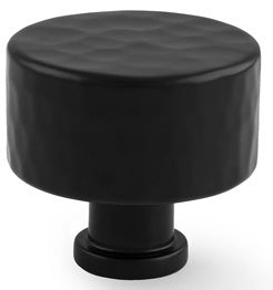 Leila Hammered Cupboard Knob - Available In Two Sizes - Matt Black