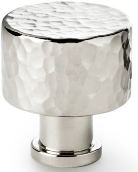 Leila Hammered Cupboard Knob - Available In Two Sizes - Polished Nickel