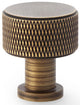 Lucia Knurled Cupboard Knob - Available In Two Sizes - Antique Brass (Lacquered)