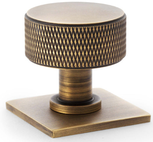 Lucia Knurled Cupboard Knob - Available In Two Sizes - Antique Brass (Lacquered)