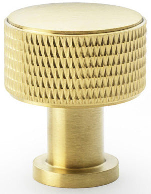 Lucia Knurled Cupboard Knob - Available In Two Sizes - Satin Brass PVD