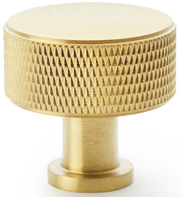 Lucia Knurled Cupboard Knob - Available In Two Sizes - Satin Brass PVD