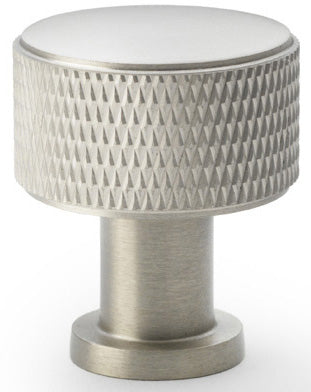 Lucia Knurled Cupboard Knob - Available In Two Sizes - Satin Nickel