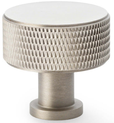Lucia Knurled Cupboard Knob - Available In Two Sizes - Satin Nickel