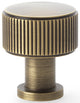 Lucia Reeded Cupboard Knob - Available In Two Sizes - Antique Brass (Lacquered)