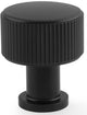 Lucia Reeded Cupboard Knob - Available In Two Sizes - Matt Black