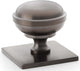 Quantock Cupboard Knob on Square Backplate - Available In Two Sizes - Dark Bronze PVD