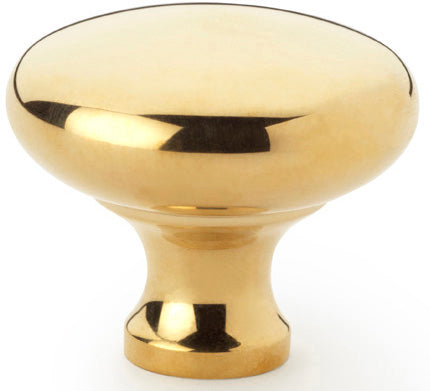 Wade Round Cupboard Knob - Available In Two Sizes - Polished Brass (Lacquered)