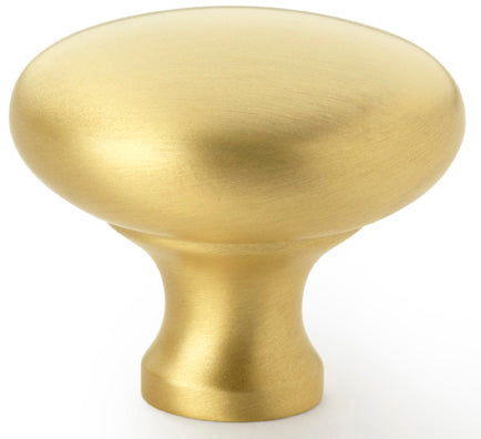 Wade Round Cupboard Knob - Available In Two Sizes - Satin Brass