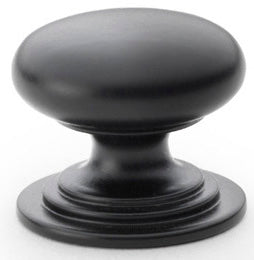Waltz Round Cupboard Knob - Available In Three Sizes - Matt Black