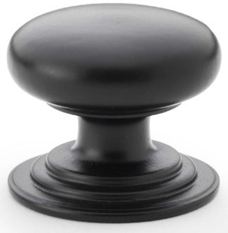 Waltz Round Cupboard Knob - Available In Three Sizes - Matt Black