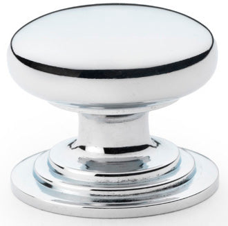 Waltz Round Cupboard Knob - Available In Three Sizes - Polished Chrome