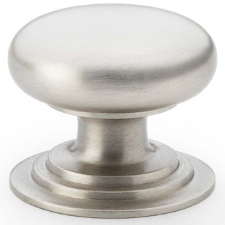 Waltz Round Cupboard Knob - Available In Three Sizes - Satin Nickel
