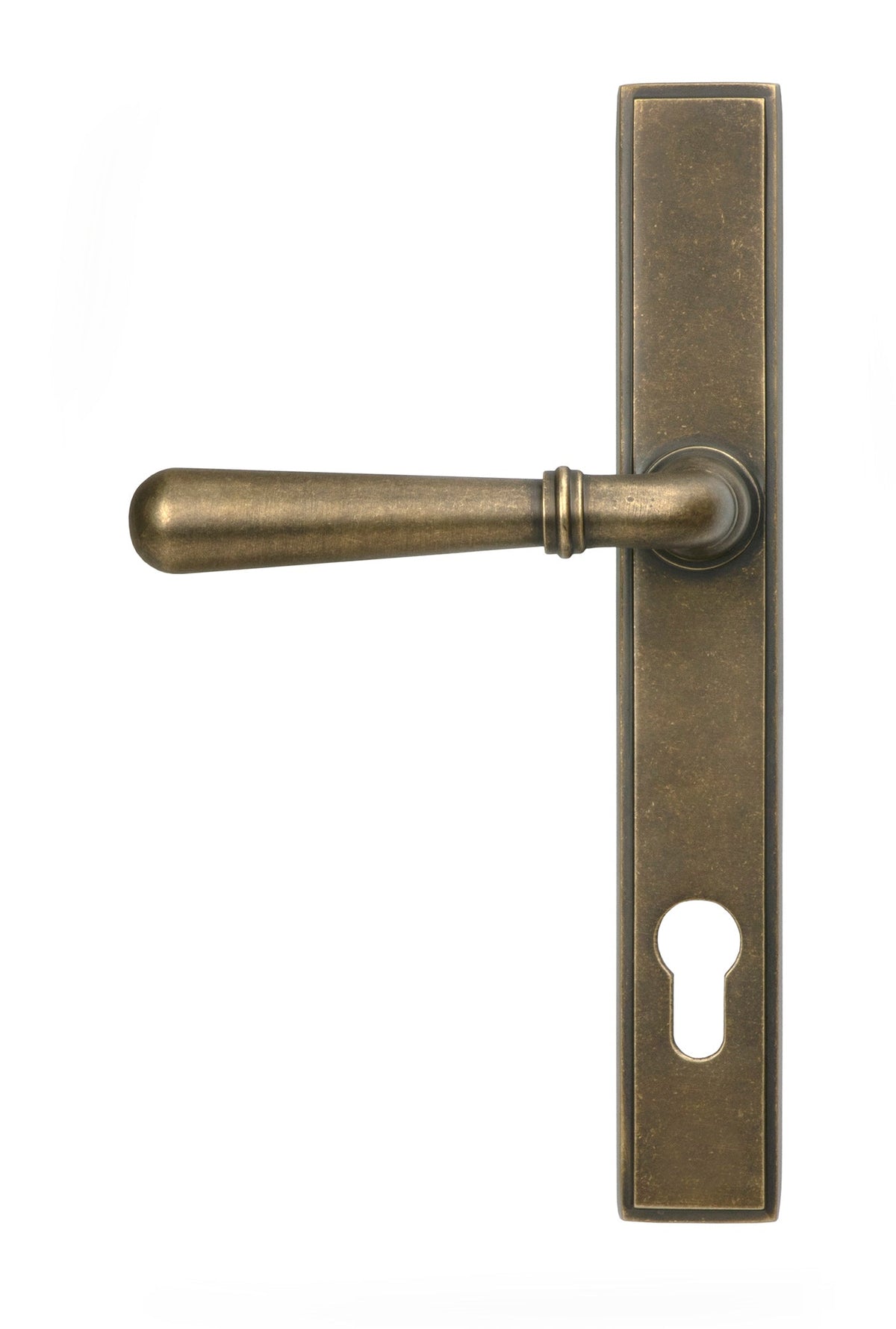 Newbury Slimline Lever Espag Lock Set - 92mm Euro Centres - 212mm Bolt Centres - 244mm x 36mm Back Plate - Antique Burnished Brass
