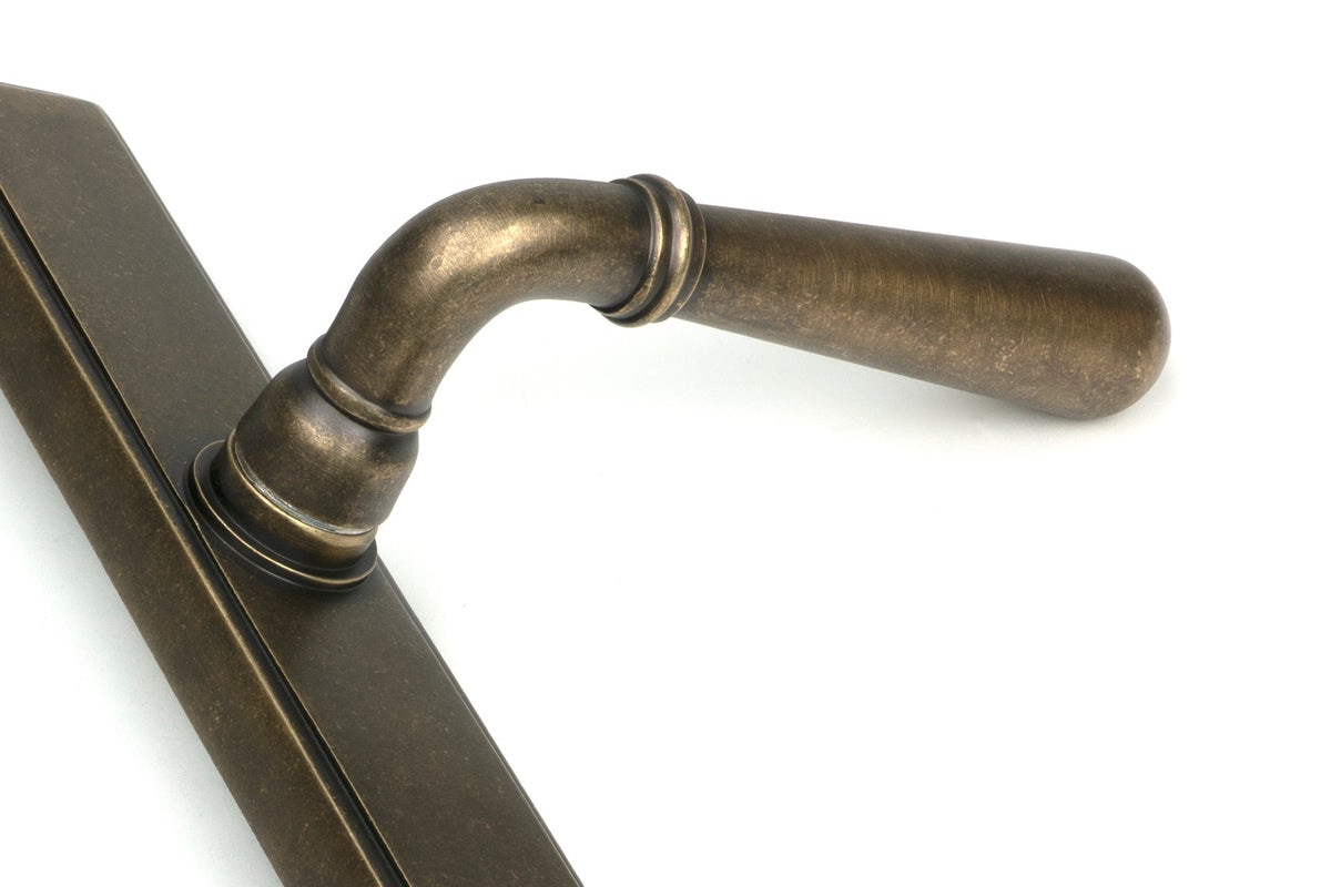 Newbury Slimline Lever Espag Lock Set - 92mm Euro Centres - 212mm Bolt Centres - 244mm x 36mm Back Plate - Antique Burnished Brass