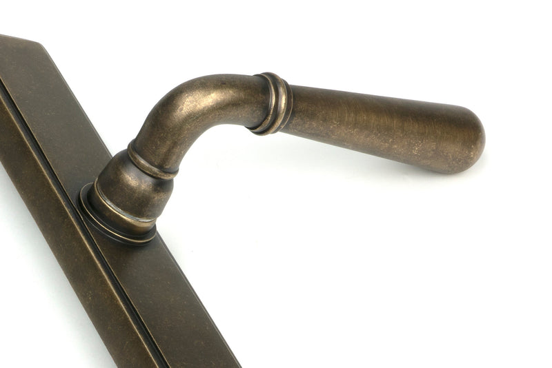 Newbury Slimline Lever Espag Lock Set - 92mm Euro Centres - 212mm Bolt Centres - 244mm x 36mm Back Plate - Antique Burnished Brass