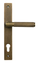 Brompton Slimline Lever Espag Lock Set - 92mm Euro Centres - 212mm Bolt Centres - 242mm x 36mm Back Plate - Antique Burnished Brass