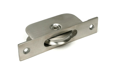 Ball Bearing Pulley Wheel - Square Forend - For Sliding Sash Windows - Satin Nickel